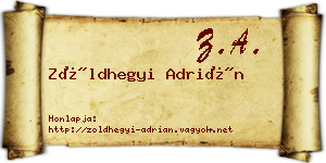 Zöldhegyi Adrián névjegykártya