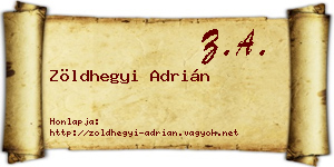 Zöldhegyi Adrián névjegykártya